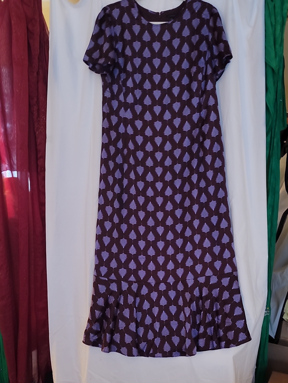 Ann Taylor Purple Patterned Maxi Dress